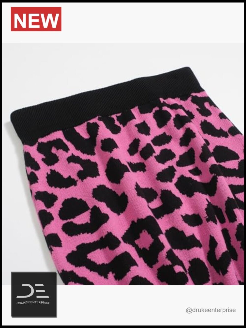 Women's Knitted Vest Skirt Sets 1960s Mod Style Leopard Tank Straight Skirt 2 - Picture 5 of 7